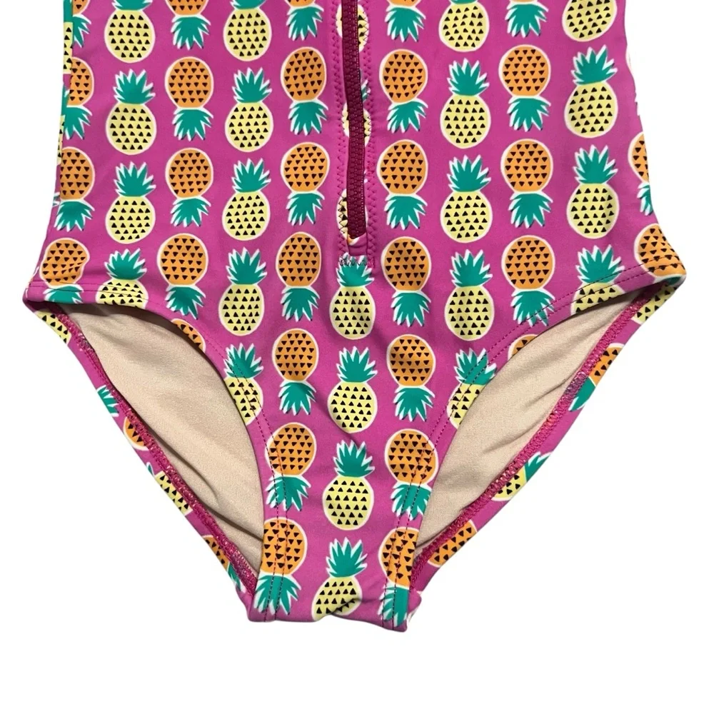 Tea Collection 5Y Pink Pineapple Rashguard One-Piece Swim Bathing Suit
